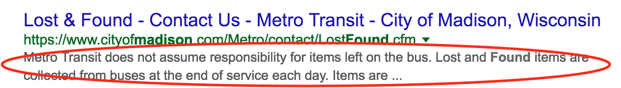 Madison Metro Transit SEO Meta description