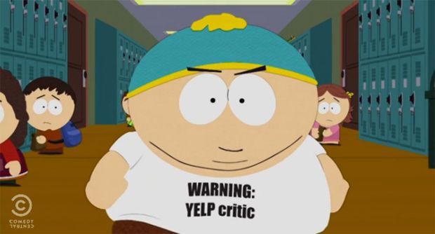 south park making fun of yelp reviewers