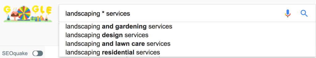 Google Autosuggestions in the middle of a phrase