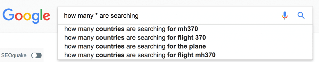 Fill in the blank searches on Google