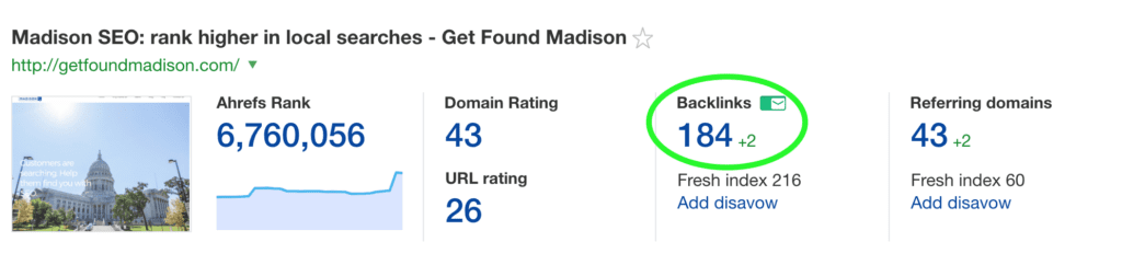 SEO backlinks for Get Found Madison SEO agency