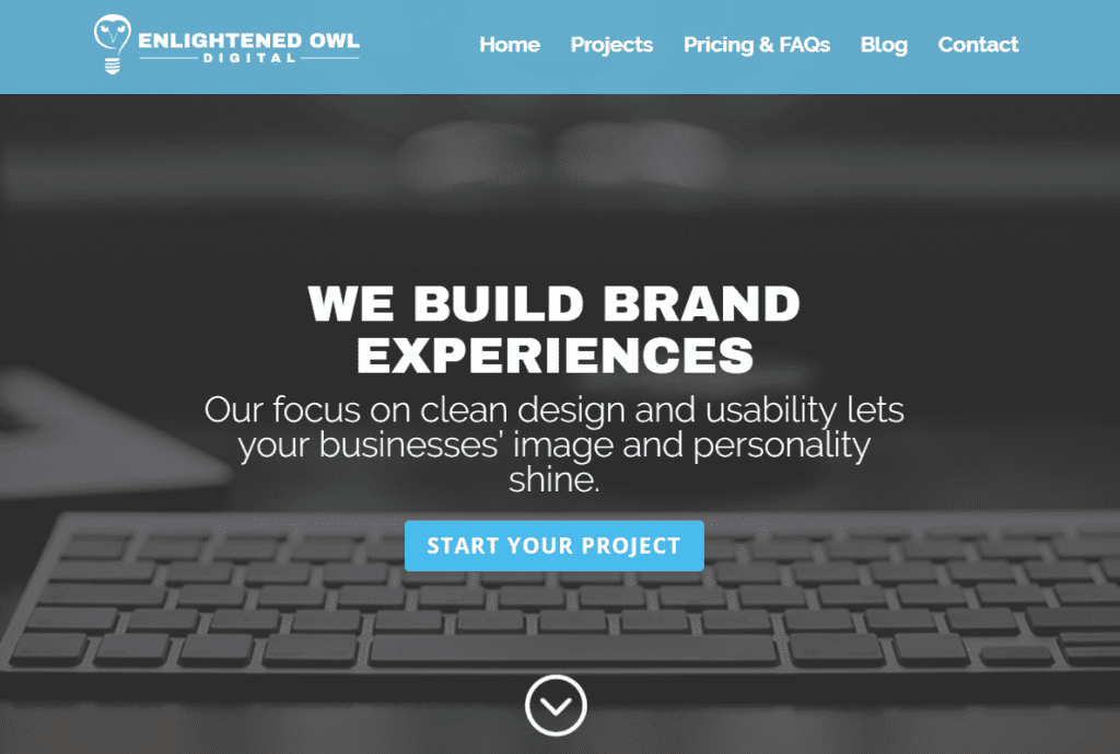 Good landing page with call to action