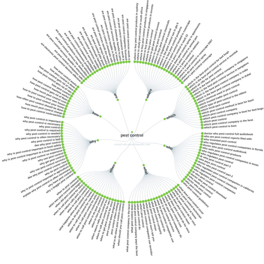 Result questions from Answer the Public