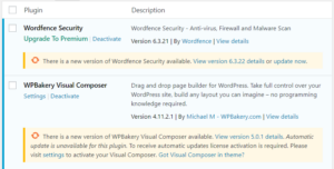 WordPress plugin updates